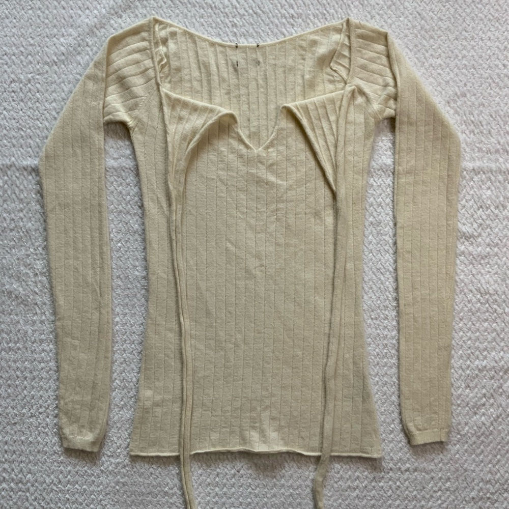 dolce & gabbana wool & cashmere halter/cold shoulder sweater